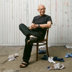 Portrait of Danish artist Michael Kvium in his atelier by sofus graae